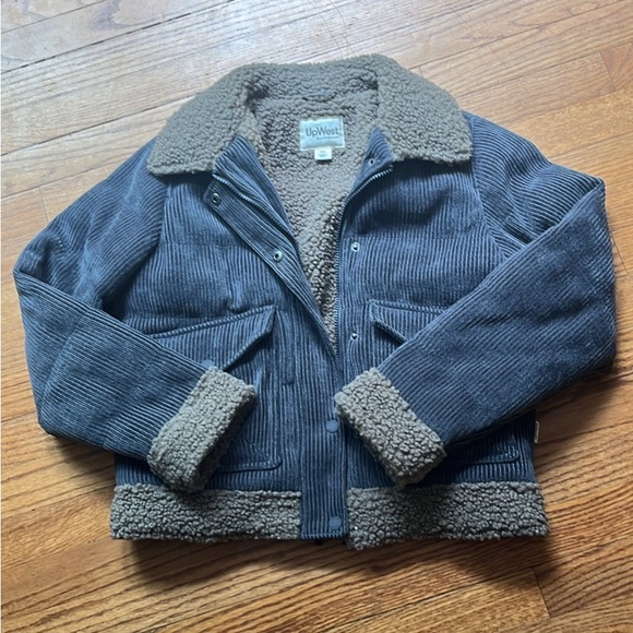 Never worn UpWest Charcoal and Brown Corduroy Jacket - Picture 1 of 4
